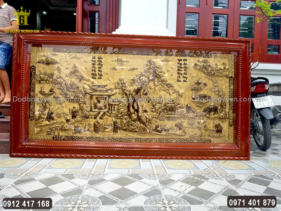 khung tranh bằng gỗ tự nhi&ecirc;n hun m&agrave;u c&aacute;nh gi&aacute;n